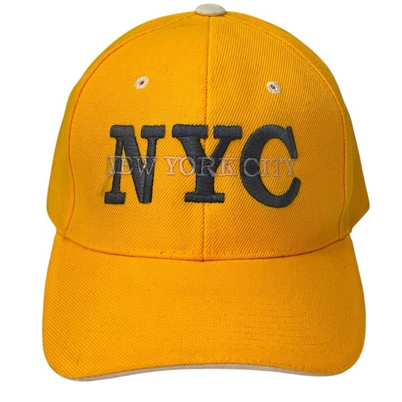 Yellow Adjustable "NYC" Cotton Baseball Cap - Picture 1 of 14